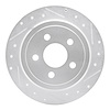 631-54137R Drilled/Slotted Brake Rotor [Silver], 1995-2003 Ford/Lincoln/Mercury/Mazda, Position: Rear Right - image 1