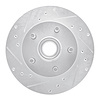 631-54138L Drilled/Slotted Brake Rotor [Silver], 1995-1997 Ford/Lincoln/Mercury/Mazda, Position: Front Left - image 1