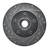 631-54139L Drilled/Slotted Brake Rotor [Silver], 1995-1997 Ford/Lincoln/Mercury/Mazda, Position: Front Left - image 1