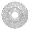 631-54140L Drilled/Slotted Brake Rotor [Silver], 1995-1997 Ford/Lincoln/Mercury/Mazda, Position: Front Left - image 1