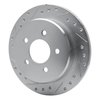 631-54142L Drilled/Slotted Brake Rotor [Silver], 1995-2002 Ford/Lincoln/Mercury/Mazda, Position: Rear Left - image 2