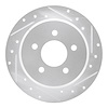 631-54142R Drilled/Slotted Brake Rotor [Silver], 1995-2002 Ford/Lincoln/Mercury/Mazda, Position: Rear Right - image 1