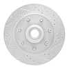 631-54150R Drilled/Slotted Brake Rotor [Silver], 1997-2004 Ford/Lincoln/Mercury/Mazda, Position: Front Right - image 1
