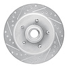631-54153L Drilled/Slotted Brake Rotor [Silver], 1997-2000 Ford/Lincoln/Mercury/Mazda, Position: Front Left - image 1