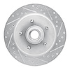 631-54153R Drilled/Slotted Brake Rotor [Silver], 1997-2000 Ford/Lincoln/Mercury/Mazda, Position: Front Right - image 1