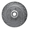 631-54155L Drilled/Slotted Brake Rotor [Silver], 1997-2002 Ford/Lincoln/Mercury/Mazda, Position: Front Left - image 1
