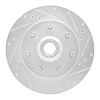 631-54155R Drilled/Slotted Brake Rotor [Silver], 1997-2002 Ford/Lincoln/Mercury/Mazda, Position: Front Right - image 1