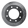 631-54161L Drilled/Slotted Brake Rotor [Silver], 1999-2005 Ford/Lincoln/Mercury/Mazda, Position: Rear Left - image 1