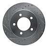 631-54176L Drilled/Slotted Brake Rotor [Silver], 1997-2002 Ford/Lincoln/Mercury/Mazda, Position: Front Left - image 1