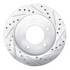 631-54176R Drilled/Slotted Brake Rotor [Silver], 1997-2002 Ford/Lincoln/Mercury/Mazda, Position: Front Right - image 1