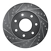 631-54187L Drilled/Slotted Brake Rotor [Silver], 2004-2008 Ford/Lincoln/Mercury/Mazda, Position: Front Left - image 1