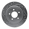 631-54194L Drilled/Slotted Brake Rotor [Silver], 2005-2008 Ford/Lincoln/Mercury/Mazda, Position: Rear Left - image 1
