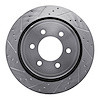 631-54220L Drilled/Slotted Brake Rotor [Silver], 2012-2020 Ford/Lincoln/Mercury/Mazda, Position: Rear Left - image 1