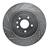 631-54222L Drilled/Slotted Brake Rotor [Silver], 2013-2019 Ford/Lincoln/Mercury/Mazda, Position: Rear Left - image 1