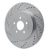 631-54222L Drilled/Slotted Brake Rotor [Silver], 2013-2019 Ford/Lincoln/Mercury/Mazda, Position: Rear Left - image 2