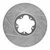 631-54232L Drilled/Slotted Brake Rotor [Silver], 2014-2019 Ford/Lincoln/Mercury/Mazda, Position: Front Left - image 1