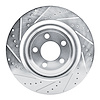 631-54278L Drilled/Slotted Brake Rotor [Silver], Fits Select Ford/Lincoln/Mercury/Mazda, Position: Rear Left - image 1