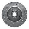 631-55000L Drilled/Slotted Brake Rotor [Silver], 1987-1992 Ford/Lincoln/Mercury/Mazda, Position: Front Left - image 1