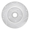 631-55000R Drilled/Slotted Brake Rotor [Silver], 1987-1992 Ford/Lincoln/Mercury/Mazda, Position: Front Right - image 1