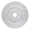 631-55001L Drilled/Slotted Brake Rotor [Silver], 1984-1987 Ford/Lincoln/Mercury/Mazda, Position: Front Left - image 1