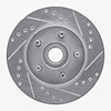 631-55001R Drilled/Slotted Brake Rotor [Silver], 1984-1987 Ford/Lincoln/Mercury/Mazda, Position: Front Right - image 1
