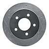 631-55002L Drilled/Slotted Brake Rotor [Silver], 1991-1992 Ford/Lincoln/Mercury/Mazda, Position: Rear Left - image 1