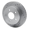 631-55002L Drilled/Slotted Brake Rotor [Silver], 1991-1992 Ford/Lincoln/Mercury/Mazda, Position: Rear Left - image 2