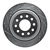 631-55003L Drilled/Slotted Brake Rotor [Silver], 2003-2011 Ford/Lincoln/Mercury/Mazda, Position: Rear Left - image 1