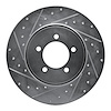 631-55008L Drilled/Slotted Brake Rotor [Silver], 2003-2005 Ford/Lincoln/Mercury/Mazda, Position: Rear Left - image 1