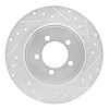 631-55008R Drilled/Slotted Brake Rotor [Silver], 2003-2005 Ford/Lincoln/Mercury/Mazda, Position: Rear Right - image 1