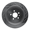 631-55009L Drilled/Slotted Brake Rotor [Silver], 2013-2016 Ford/Lincoln/Mercury/Mazda, Position: Rear Left - image 1