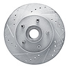 631-56004L Drilled/Slotted Brake Rotor [Silver], 1972-1973 Ford/Lincoln/Mercury/Mazda, Position: Front Left - image 1