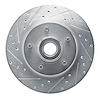 631-56005L Drilled/Slotted Brake Rotor [Silver], 1974-1979 Ford/Lincoln/Mercury/Mazda, Position: Front Left - image 1