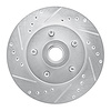 631-56008L Drilled/Slotted Brake Rotor [Silver], 1979-1991 Ford/Lincoln/Mercury/Mazda, Position: Front Left - image 1