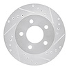 631-56009R Drilled/Slotted Brake Rotor [Silver], 1991-1994 Ford/Lincoln/Mercury/Mazda, Position: Front Right - image 1