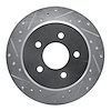 631-56010L Drilled/Slotted Brake Rotor [Silver], 1991-1995 Ford/Lincoln/Mercury/Mazda, Position: Rear Left - image 1