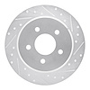 631-56010R Drilled/Slotted Brake Rotor [Silver], 1991-1995 Ford/Lincoln/Mercury/Mazda, Position: Rear Right - image 1