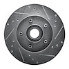 631-56011L Drilled/Slotted Brake Rotor [Silver], 1990-1991 Ford/Lincoln/Mercury/Mazda, Position: Front Left - image 1