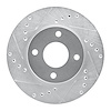 631-56013L Drilled/Slotted Brake Rotor [Silver], 1995-2002 Ford/Lincoln/Mercury/Mazda, Position: Front Left - image 1