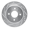 631-56014L Drilled/Slotted Brake Rotor [Silver], 1995-2002 Ford/Lincoln/Mercury/Mazda, Position: Rear Left - image 1