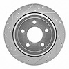 631-56020L Drilled/Slotted Brake Rotor [Silver], 2003-2011 Ford/Lincoln/Mercury/Mazda, Position: Rear Left - image 1
