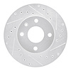 631-57000R Drilled/Slotted Brake Rotor [Silver], 1985-1989 Ford/Lincoln/Mercury/Mazda, Position: Front Right - image 1