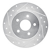 631-57002R Drilled/Slotted Brake Rotor [Silver], 1988-1989 Ford/Lincoln/Mercury/Mazda, Position: Rear Right - image 1