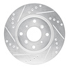 631-58003L Drilled/Slotted Brake Rotor [Silver], 1987-1990 Acura/Honda, Position: Front Left - image 1