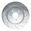 631-58035R Drilled/Slotted Brake Rotor [Silver], Fits Select Acura/Honda, Position: Front Right - image 1