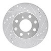 631-59011R Drilled/Slotted Brake Rotor [Silver], 1984-1990 Acura/Honda, Position: Front Right - image 1