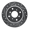 631-59013L Drilled/Slotted Brake Rotor [Silver], 1986-1996 Acura/Honda, Position: Rear Left - image 1
