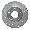 631-59059L Drilled/Slotted Brake Rotor [Silver], Fits Select Acura/Honda, Position: Rear Left - image 1
