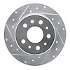 631-63003L Drilled/Slotted Brake Rotor [Silver], 1961-1991 Mercedes-Benz, Position: Rear Left - image 1