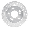 631-63015L Drilled/Slotted Brake Rotor [Silver], 1983-1995 Mercedes-Benz, Position: Rear Left